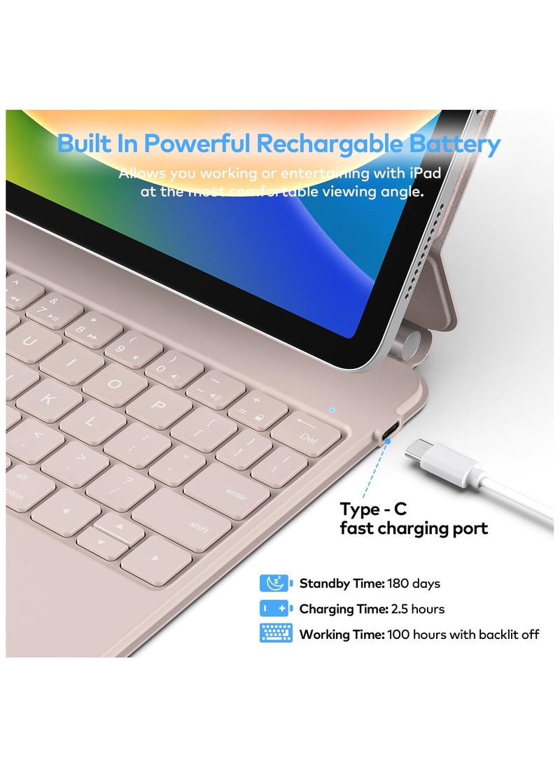 Keyboard Case for iPad 10th Generation 2022 & 11th (A16, 2025) – Magic-Style Keyboard with Multi-Touch Trackpad – Floating Cantilever Stand – Magnetic Case for iPad 10.9 inch 10th / 11th Gen.