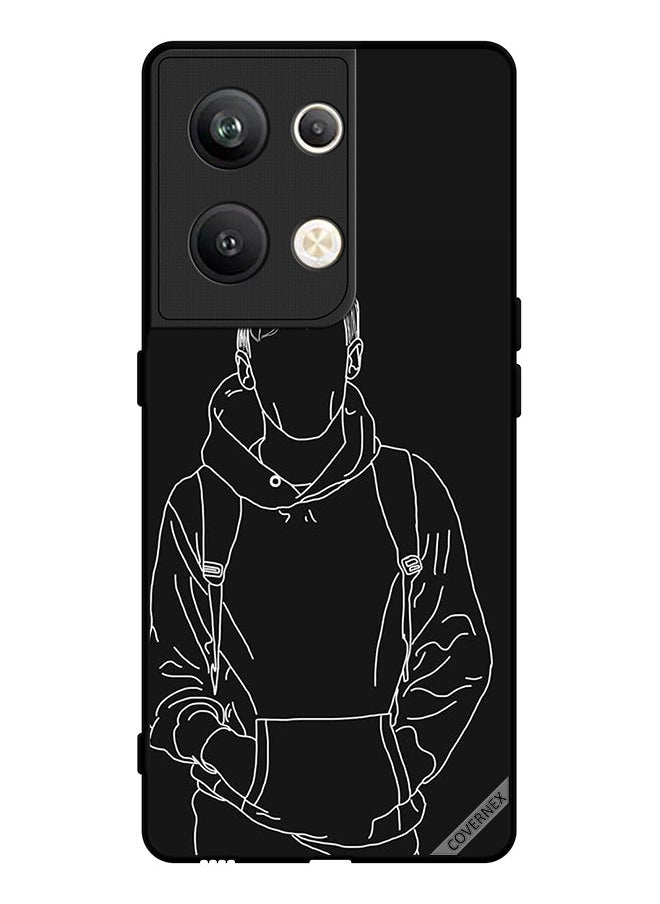 Protective Case Cover For Oppo Reno 9 Pro Plus Sketch Of Jacket Boy