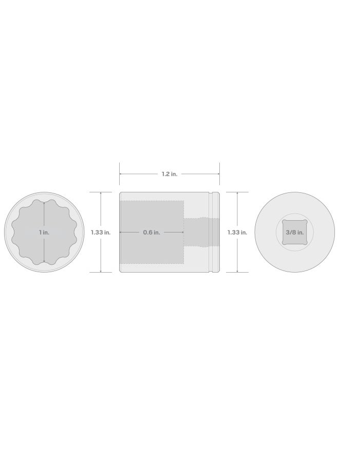 Tekton 3 8 Inch Drive X 1 Inch 12-Point Socket Shd12225  - Image 5