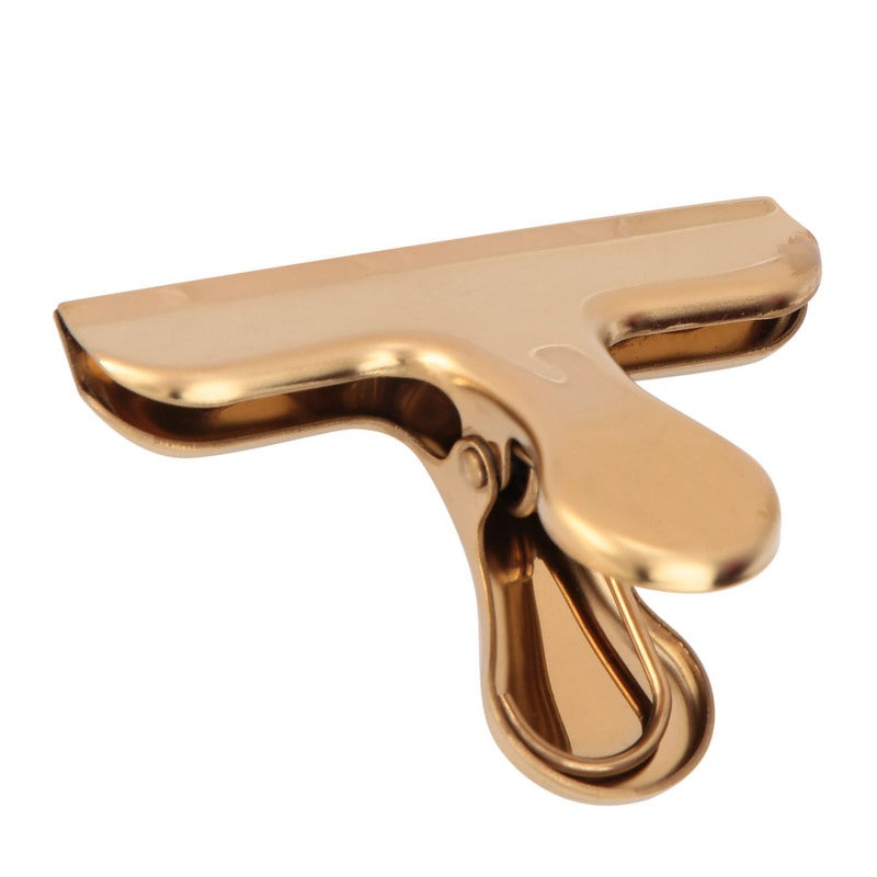 Stainless Steel Clip: Brass Color Polished Copper-Plated Surface - Thick Solid Durable Metal Clip for Home Office Kitchen Use - Image 5