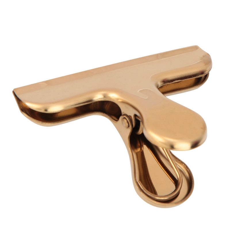 Stainless Steel Clip: Brass Color Polished Copper-Plated Surface - Thick Solid Durable Metal Clip for Home Office Kitchen Use - Image 3