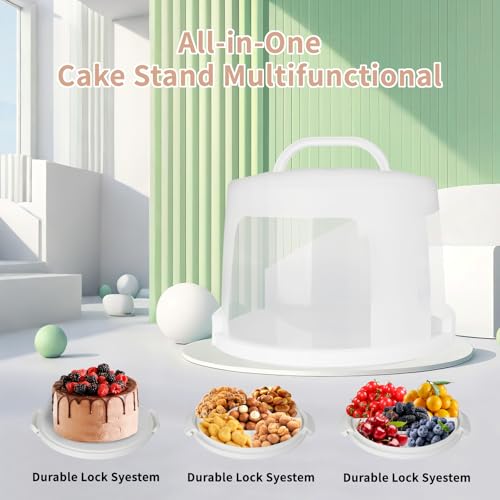 Opexscal Large Cake Carrier with lid and Handle, Multipurpose Cake Stand with Lid for 11" Cake, Pie, Plastic Cake Container - Image 4