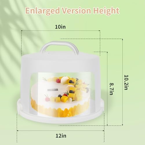 Opexscal Large Cake Carrier with lid and Handle, Multipurpose Cake Stand with Lid for 11" Cake, Pie, Plastic Cake Container - Image 2