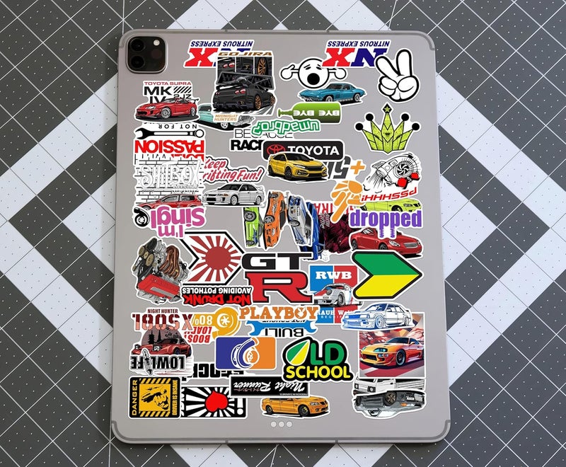 WallDesign Race-Ready 50 Collection of Authentic JDM Peel and Stick Sticker Set Mobile Laptop Accessories Gifting Durable Laminated Printed Vinyl for True Japanese Speed Culture Car Fans 51 mm - Image 2