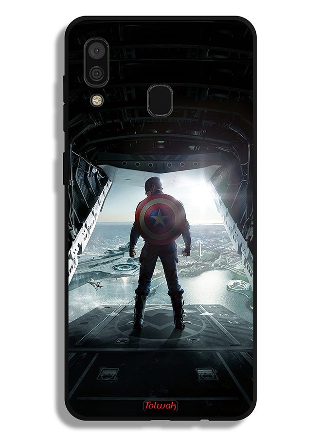 Tolwak Samsung Galaxy A30 Protective Case Cover Portrait Display Captain America - Image 1