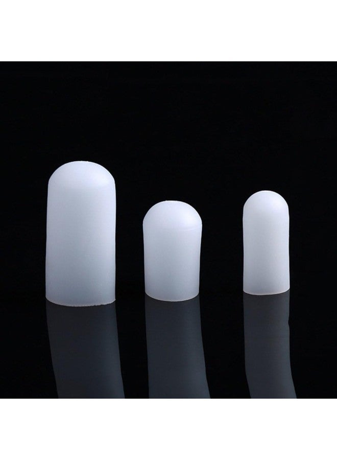 klarako Toe Protectors 10pcs Silicone Toe Sleeve Gel Toe Caps Cover for Corn Callus Blisters Pain Relief Size L(White) - Image 2