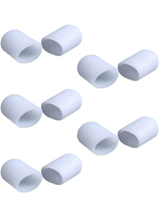 klarako Toe Protectors 10pcs Silicone Toe Sleeve Gel Toe Caps Cover for Corn Callus Blisters Pain Relief Size L(White) - Image 1
