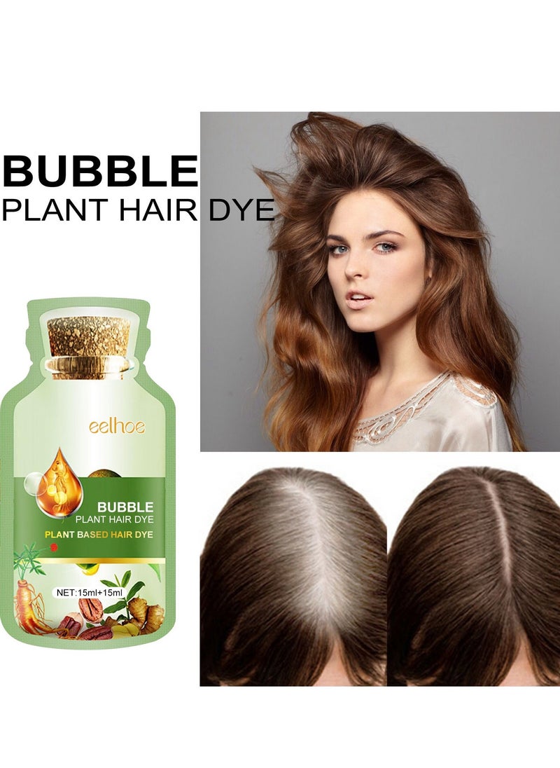 EELHOE Bubble Hair Dye Shampoo,Natural Plant Hair Dye, Pure Plant Extract for Grey Hair Color Bubble Dye Plant Bubble Hair Dye Shampoo 30ml 10packs/Box - Image 3