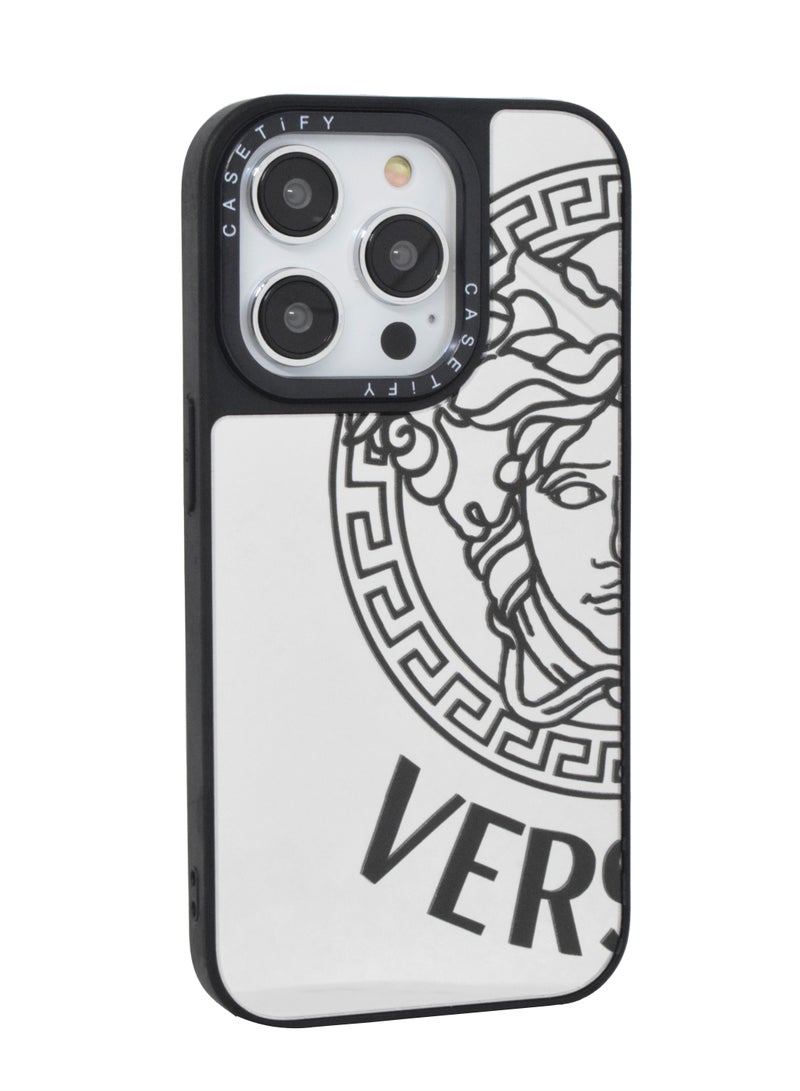 Casetify iPhone 14 Pro Cover Luxury Plating Embossed Hard Phone Case Tempered Glass Back Cover - Image 1