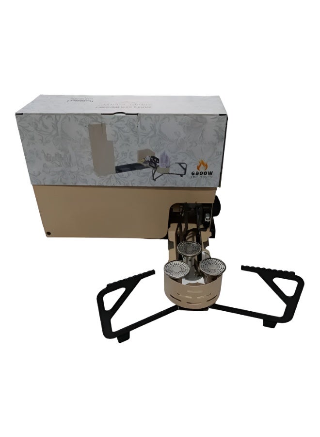 Cady One Portable 3-burner gas stove with 6800W power, uses a gas canister or large gas cylinder. This versatile camping stove features a stable base and foldable design, making it ideal for outdoor cooking, camping, and trips. - Image 2