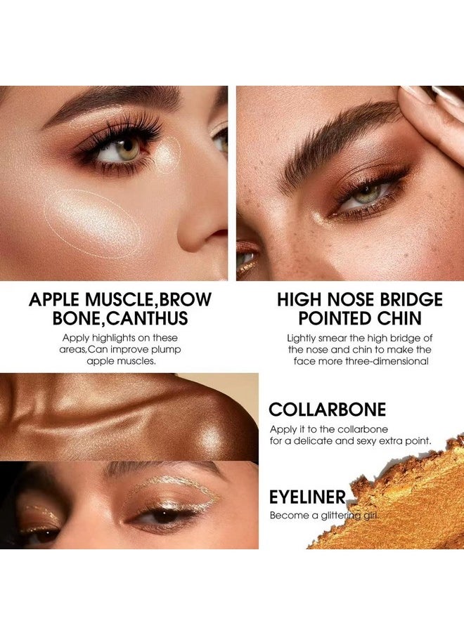 2-In-1 Cream Eyeshadow Stick 6 Colors Metallic Shimmer Eye Shadow Sticks & Highlighter Makeup Liquid Eye Shadow Pencil For Eyes (Pack Of 6)