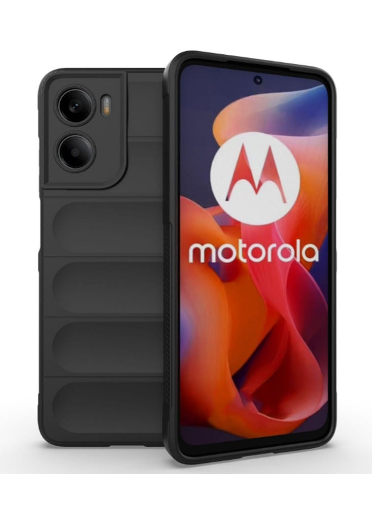 تنطبق على موتورولا G05 / E15 حالة الهاتف المحمول ، الثقيلة 4D الشريط نمط اللمس لينة سيليكون حالة الهاتف المحمول ، موتورولا G15 / E15 ، أسود - Image 1