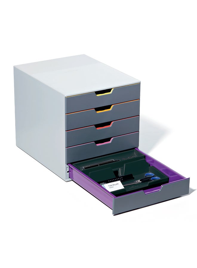 Durable Anthracite A4 File Drawer Office Organizer Tray | Compact 2-Section Desk & Drawer Storage for A4 Papers, Smartphone Stand, Cable Management, Non-Slip Feet, Made in Germany - Image 4