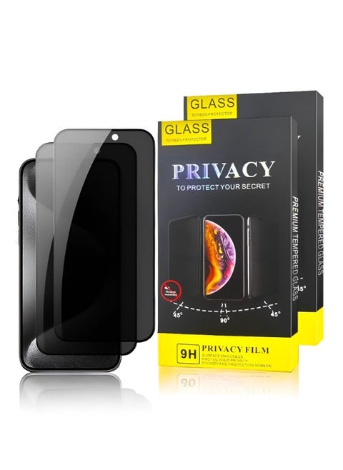 Privacy screen protection for iPhone 16 Pro Max, 9H hardness, anti-spy tempered glass layer with high definition from Glass (2 pieces)