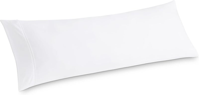 Bedsure Body Pillow Case Cover - White Brushed Microfiber Long Pillow Cases, Ultra Soft and Cozy Body Pillowcase with Envelope Closure for Kids, Wrinkle, Fade Resistant, 1 Pack, 20x54 Inches - Image 1