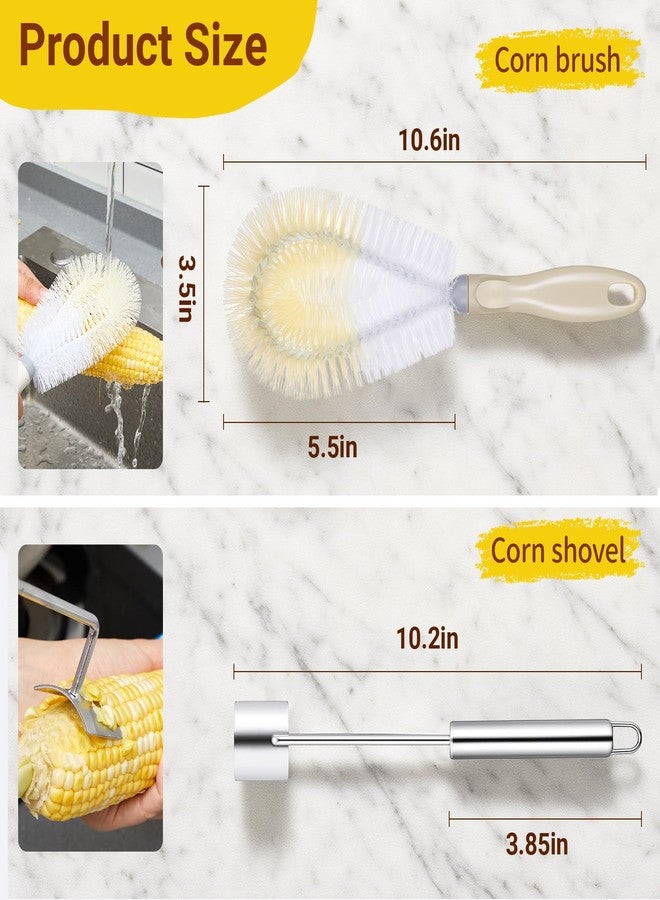 نوجو مقشرة ذرة نوجو مع أداة إزالة حرير الذرة المصنوعة من الفولاذ المقاوم للصدأ للاستخدام المنزلي والشواء في الهواء الطلق - Image 2