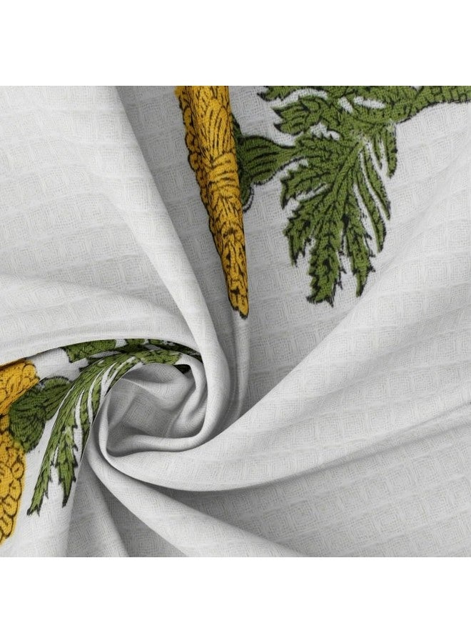 Peepul Tree Block Printed Hand and Bath Towels, Super Absorbent, Soft & Faster Drying, Floral Printed 100% Pure Cotton, 240 GSM (2 Hand Towel Set, Yellow) - Image 3