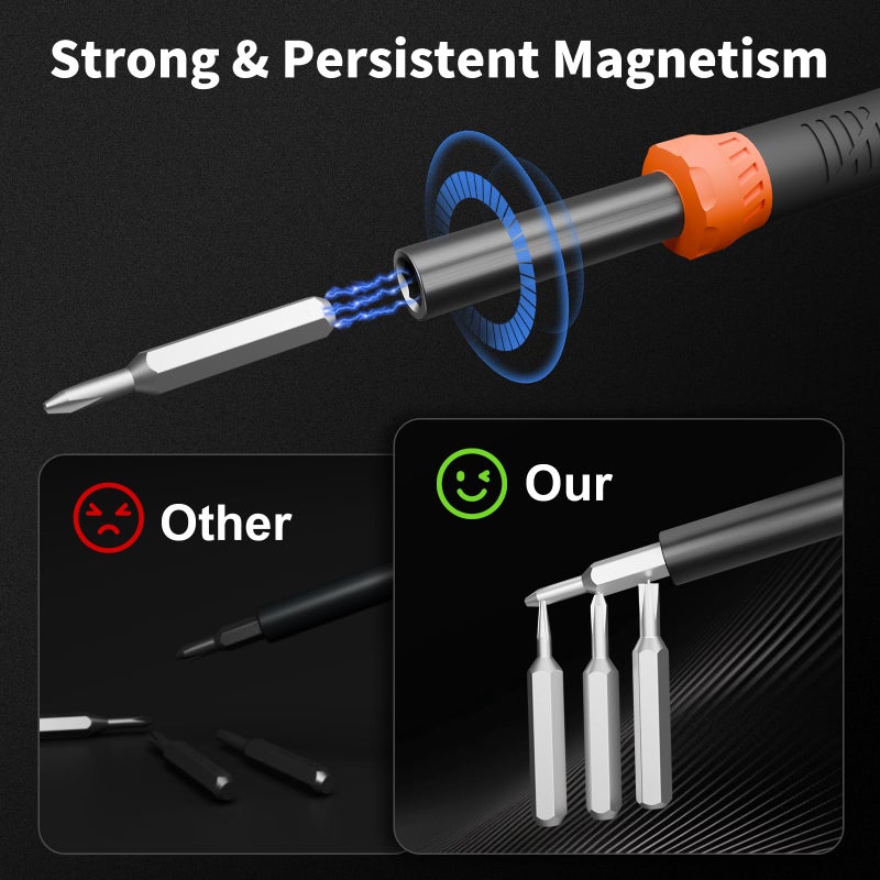 STREBITO Micro Screwdriver Set 64 in 1 Magnetic Screwdriver Set with Torx, Triwing, Pentalobe Star, Electronic Repair Tool Kit for Computer, PC, Laptop, Phone, PS5, XBOX, Switch, Eyeglasses - Image 4
