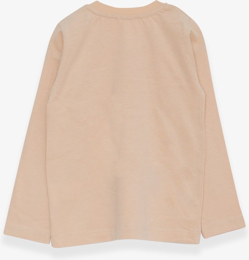 Breeze Baby Boy Long Sleeve T-Shirt With Pocket Beige (9 Months-3 Years)  - Image 1