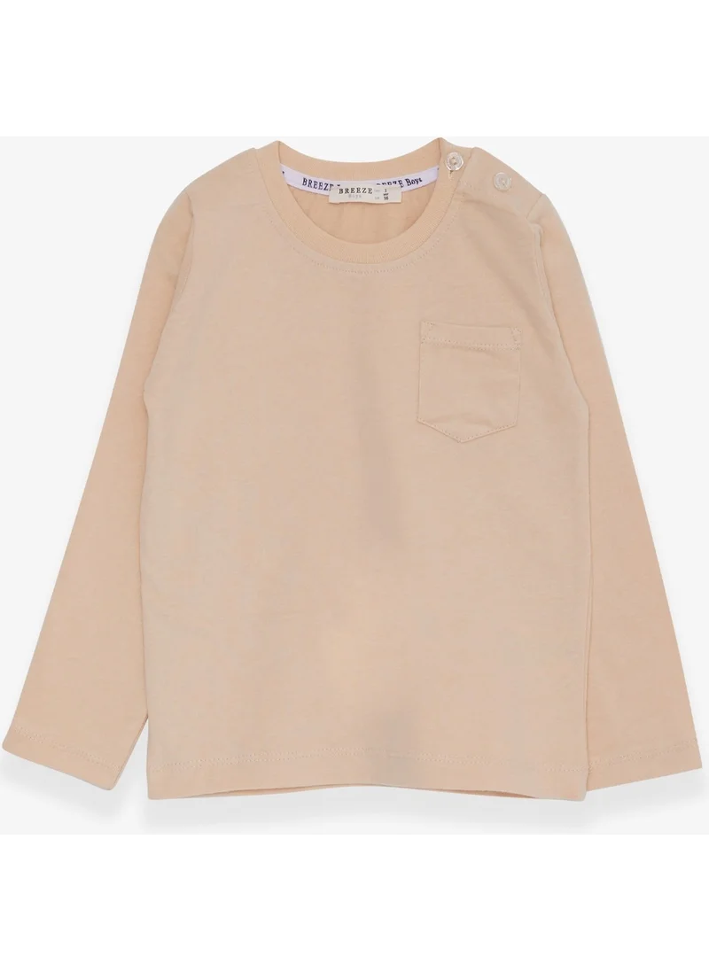 Breeze Baby Boy Long Sleeve T-Shirt With Pocket Beige (9 Months-3 Years)