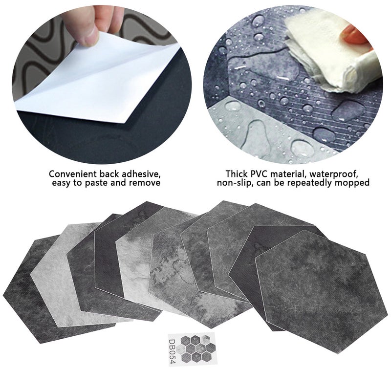 10Pcs Simulation Hexagonal Unique Pattern Waterproof Non-Slip Self Adhesive Tile Floor Sticker - Image 4