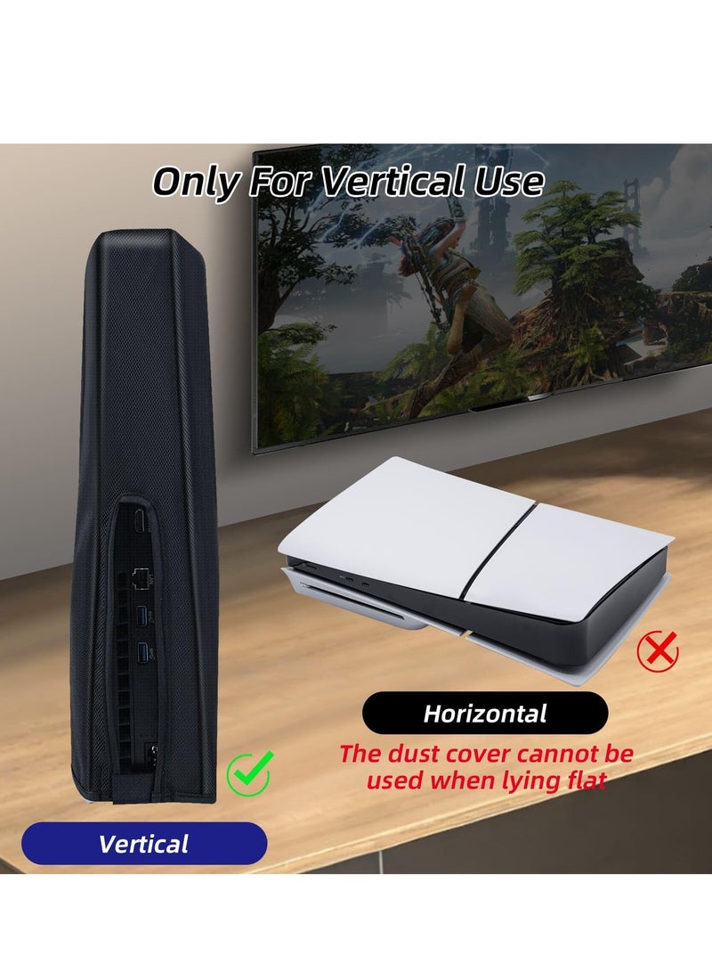 Dust Cover For PS5 Slim Dustproof Cover Precision Cut Protective Case Anti Scratch Waterproof Cover Sleeve For Playstation 5 Slim Console Digital Edition and Ultra HD Edition (Not for PS5) - Black  - Image 3