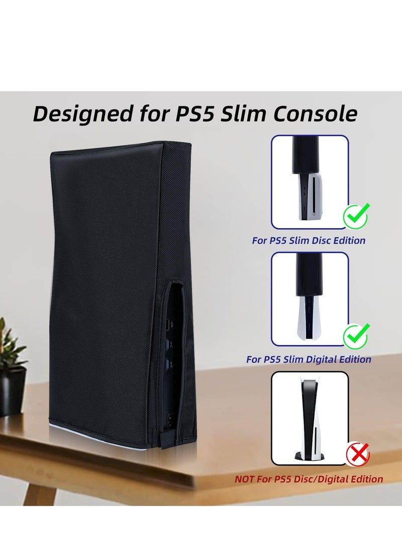 Dust Cover For PS5 Slim Dustproof Cover Precision Cut Protective Case Anti Scratch Waterproof Cover Sleeve For Playstation 5 Slim Console Digital Edition and Ultra HD Edition (Not for PS5) - Black  - Image 2