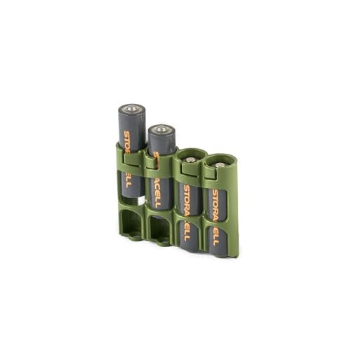 Storacell by Powerpax Slimline AA Battery Storage Caddy, Military Green - Holds 4 Batteries (Not Included) - Image 2
