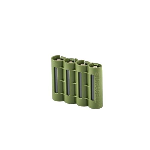 Storacell by Powerpax Slimline AA Battery Storage Caddy, Military Green - Holds 4 Batteries (Not Included) - Image 3