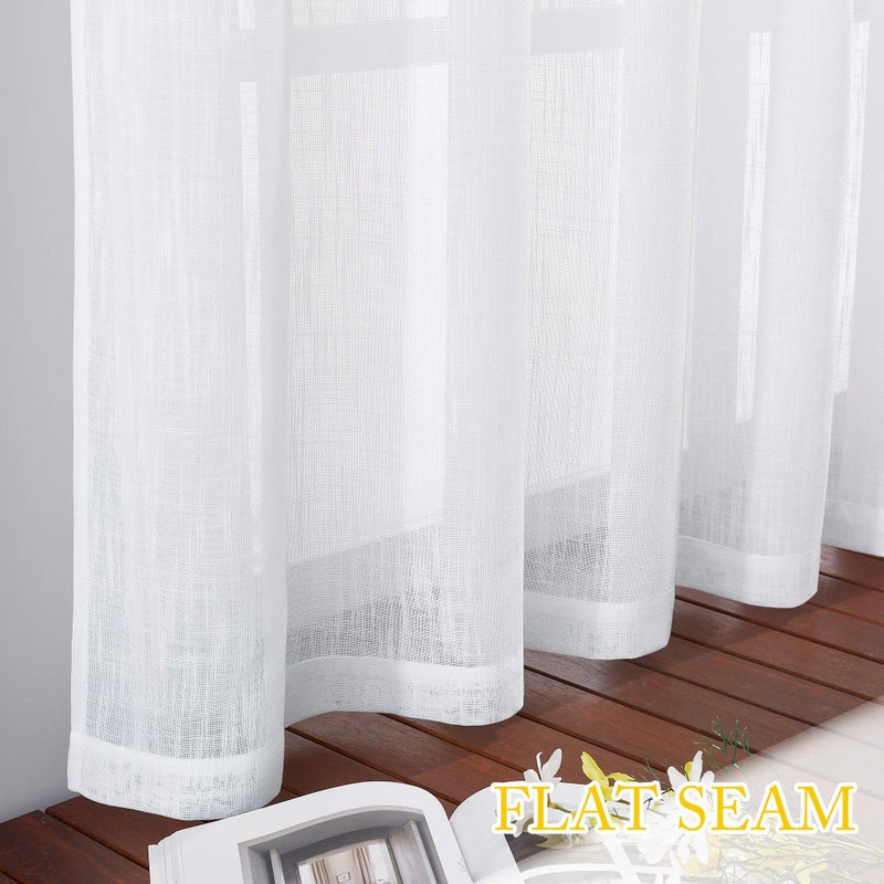NICETOWN Sheer Curtain Set for Dining Room - 72 Inches Long Translucent Grommet Voile Light Filtering Drapes for Kids Room, White, Set of 2 - Image 4