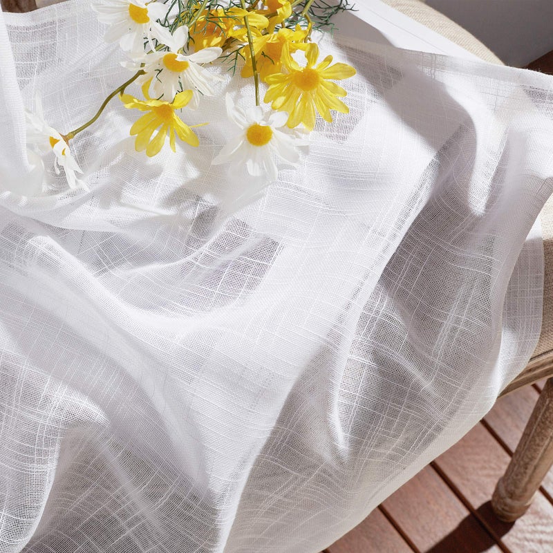 NICETOWN Sheer Curtain Set for Dining Room - 72 Inches Long Translucent Grommet Voile Light Filtering Drapes for Kids Room, White, Set of 2 - Image 5