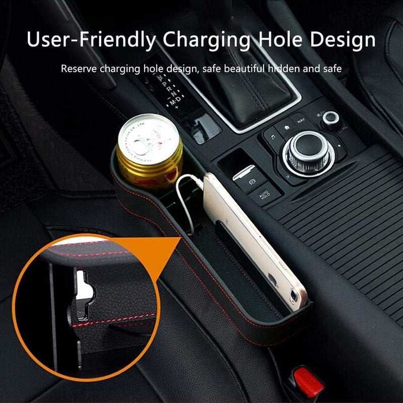 Finphoon Car Seat Gap Filler Organizer – Car Seat Side Gap Filler to Prevent Items Falling Universal Seat Gap Organizer for Phones, Keys & Wallets Car Interior Storage Accessory (Pack of 1) - Image 2