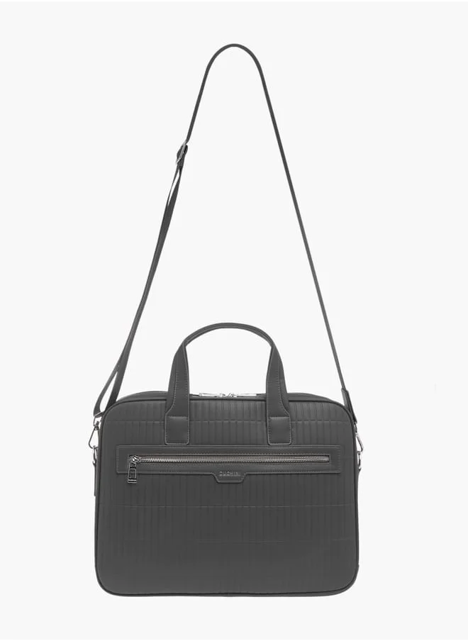 DUCHINI Men's Panelled Laptop Bag with Handles and Detachable Strap