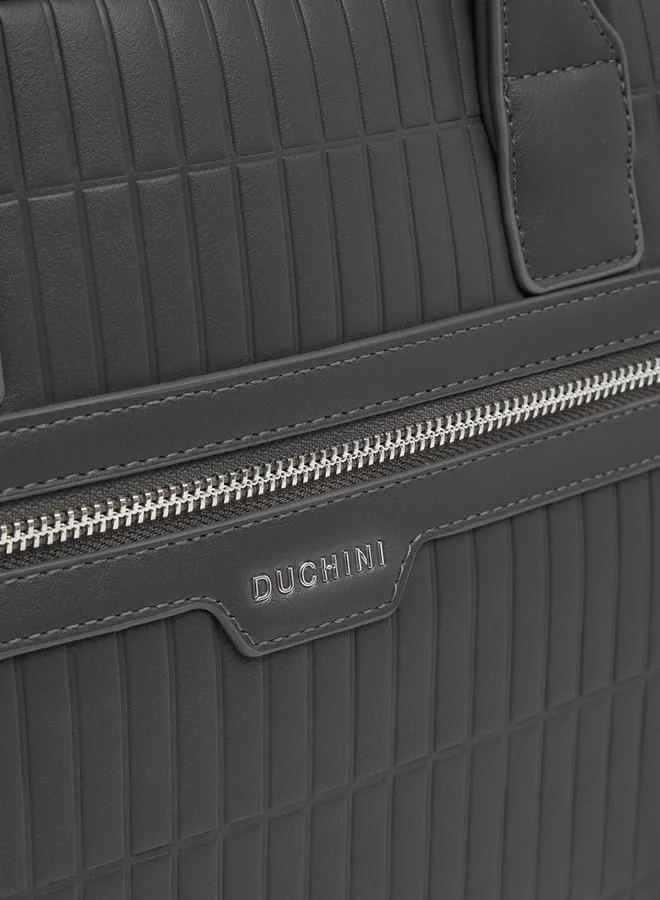 DUCHINI Men's Panelled Laptop Bag with Handles and Detachable Strap