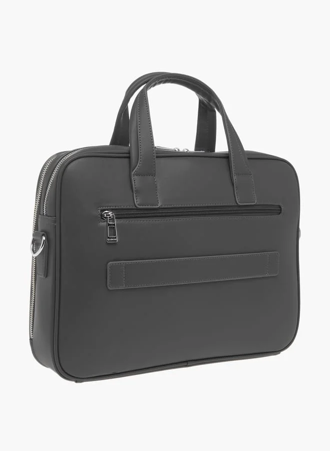 DUCHINI Men's Panelled Laptop Bag with Handles and Detachable Strap