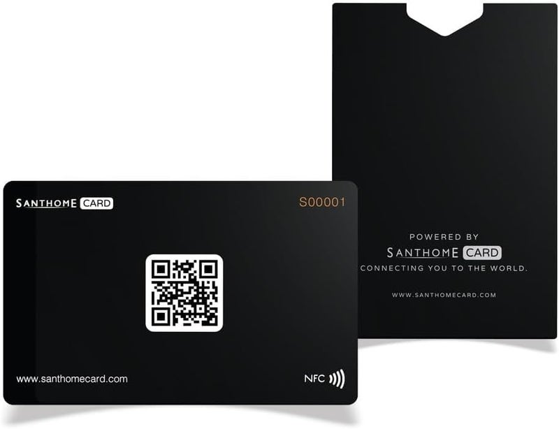 سانثوم بطاقة الأعمال الرقمية | بطاقة أعمال ذكية NFC نقرة + مسح رمز الاستجابة السريعة للاتصال الفوري، متوافقة مع iOS وAndroid بدون تثبيت تطبيق (متوافقة مع اللائحة العامة لحماية البيانات) (عبوة من 3، أسود) - Image 2
