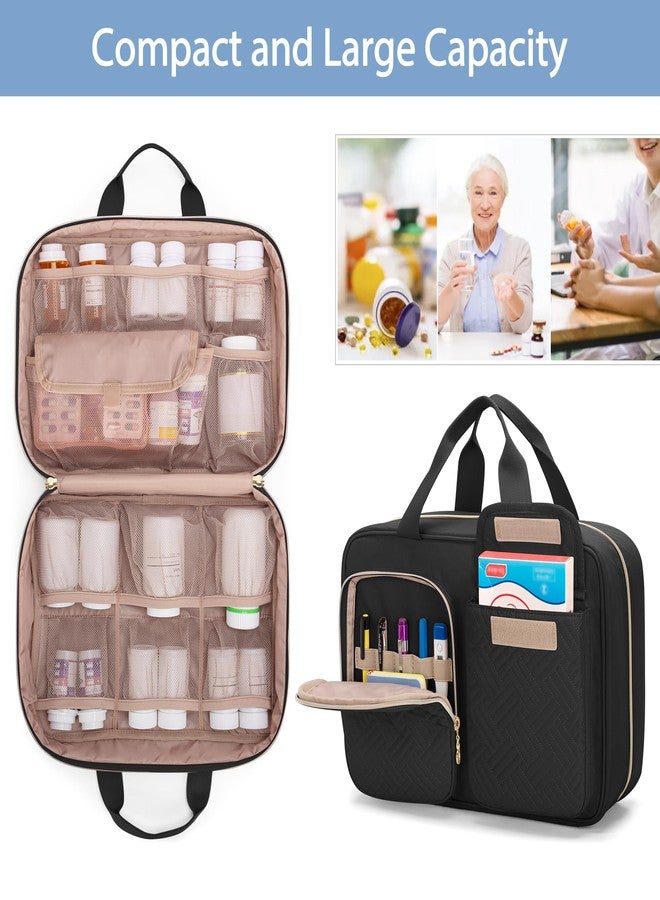 Damero Medicine Organizer, Pill Bottles Storage Travel Bag for Prescription Medication, Medical Supplies, Black - Image 3