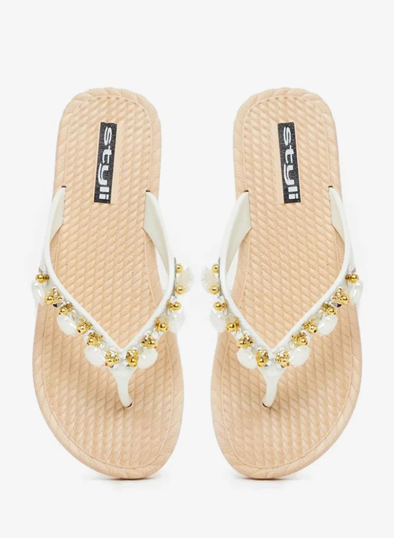Styli  Embellished Flip Flop for Women | Best Price UAE