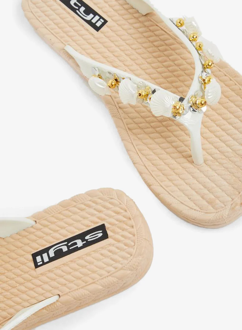 Styli  Embellished Flip Flop for Women | Best Price UAE