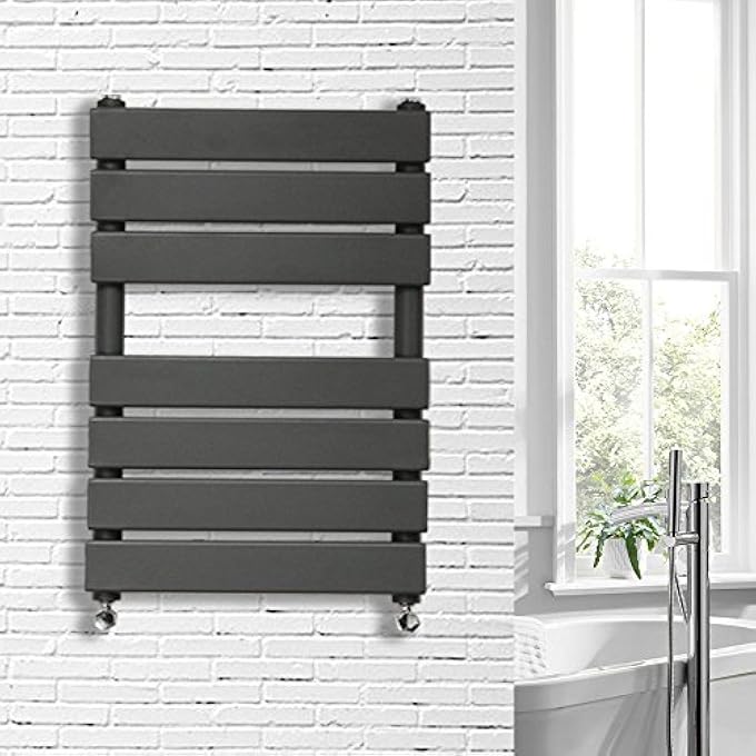 650 × 500 مم مشعاع تدفئة منشفة مسطحة أنثراسايت للحمام - Image 3