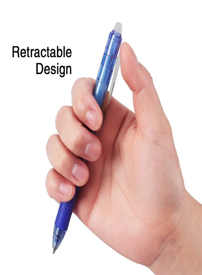 Bribobo 8 Pack Retractable Erasable Gel Pens Clicker Fine Point 0.7mm, Make Mistakes Disappear Comfort Grip for Drawing Writing Planner and School Supplies, Black and Blue Color Inks - Image 5