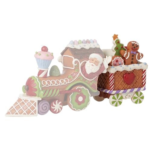 Enesco Jim Shore Heartwood Creek Gingerbread Christmas Train Car Figurine Stone Resin Hand Painted Crafted Collectible Santa Figurines Christmas Home Decor Statue 525 Inch - Image 3