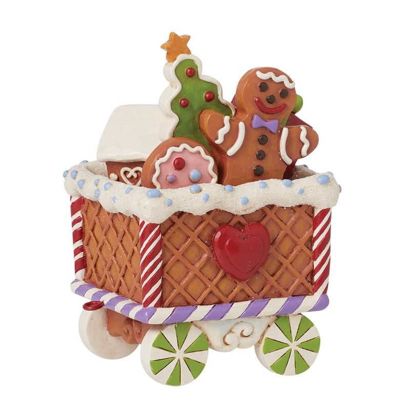 Enesco Jim Shore Heartwood Creek Gingerbread Christmas Train Car Figurine Stone Resin Hand Painted Crafted Collectible Santa Figurines Christmas Home Decor Statue 525 Inch - Image 2