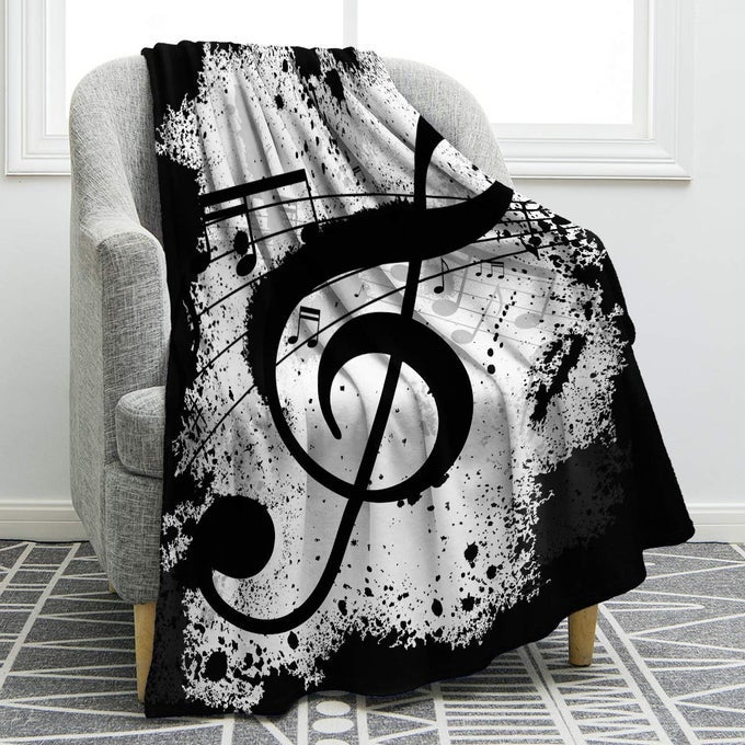 MUSIC NOTE GIFTS BLANKET FOR WOMEN MEN THROW BLANKETS FOR TEACHER ADULT KIDS GIRLS BOYS MUSIC LOVERS GIFTS DECOR FOR HOME BED COUCH