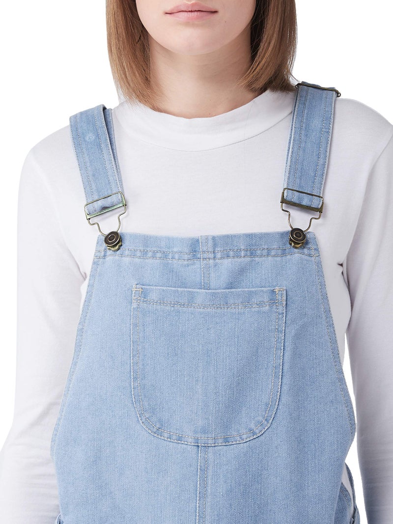 Miss Chase Women's Light Blue Regular Fit Mid Rise Regular Length Ripped Denim Dungaree (MCSS20DEN99-26-158-30_Light Blue_30) - Image 5