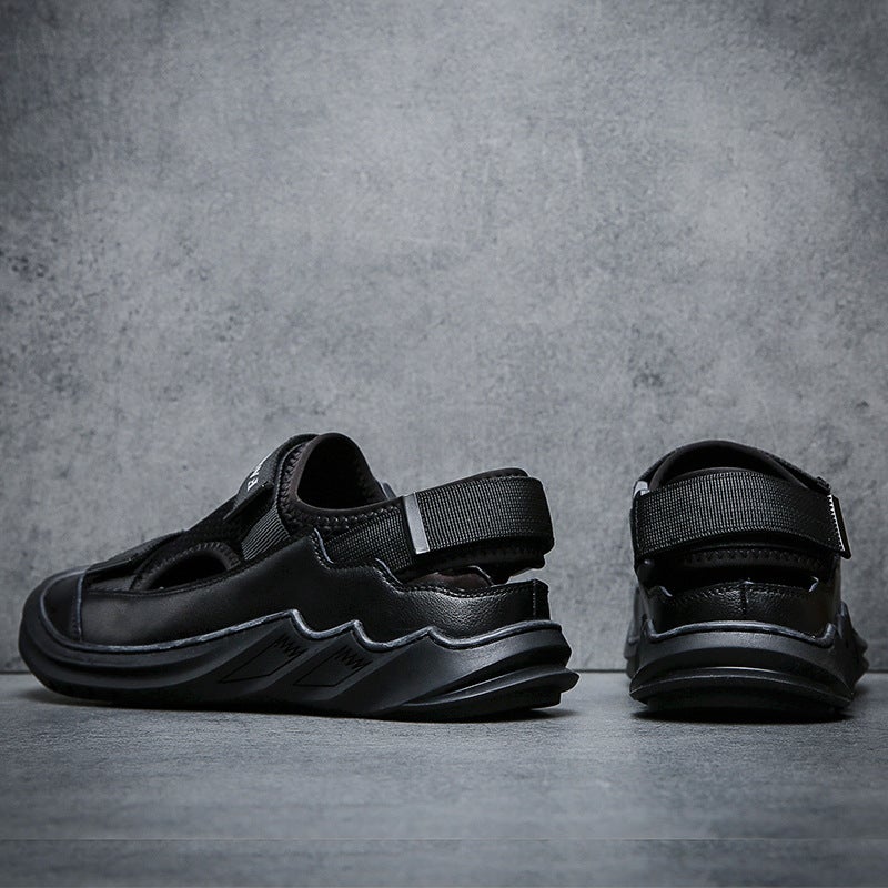 Men'S Sandals Soft Sole 2022 Vietnam Rome Casual Beach Shoes Hole Shoes Breathable Leather Shoes - Image 4