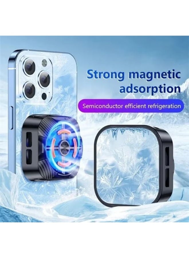 X79 Magnetic Mobile Phone Cooler, 4500 RPM Semiconductor Cooling Fan, Clip-on Dual Cooling, for Live Streaming and Gaming, RGB Lighting, Direct Cable - Image 1
