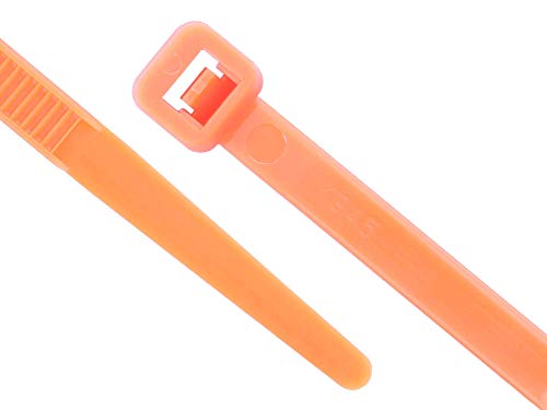 SECURE CABLETIES Secure 8 Inch Fluorescent Orange 50 lb Standard Nylon Cable Tie - 100 Pack - Image 2