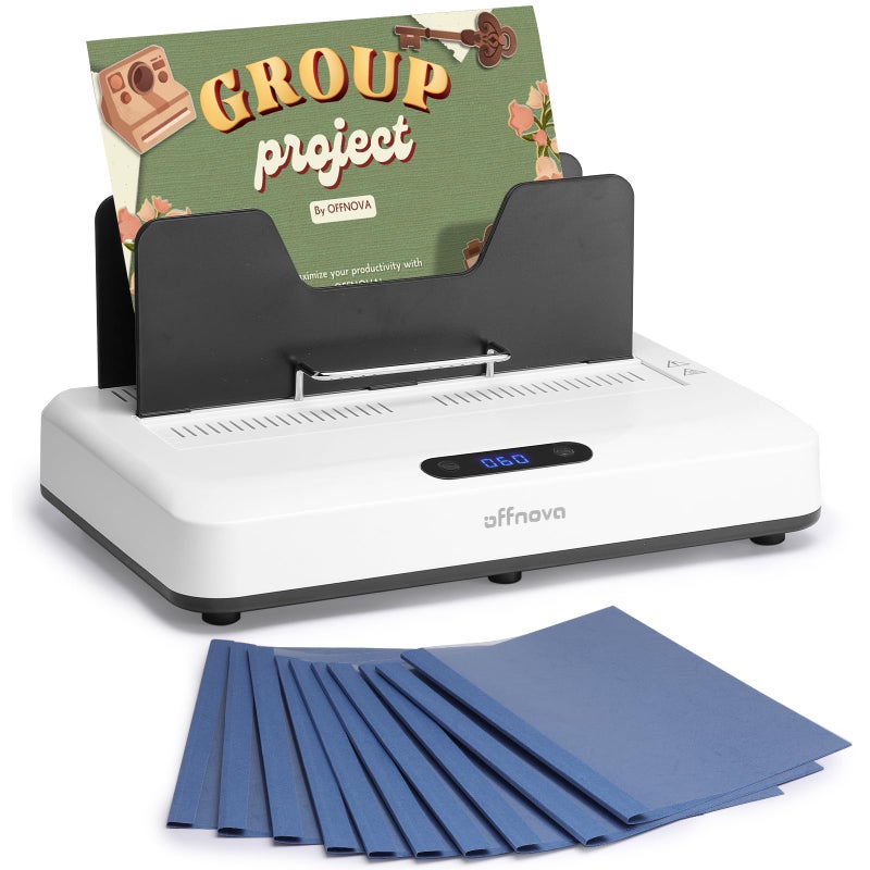 OFFNOVA Thermal Binding Machine 500 Sheets Capacity No Preheat Air Cooling Book Binder Machine with 20 Binding Covers for A4A5Letter Size Business Documents Office and Homeschool Projects