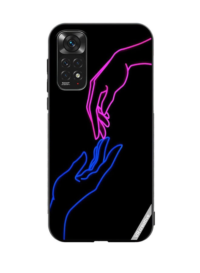 VR CREATIVE Protective Case Cover For Xiaomi Redmi Note 11 Hands In Neon Lights Design Multicolour - Image 1